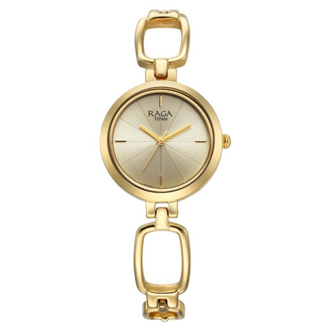 Titan Raga Champagne Dial Watch for Women 2725YM01