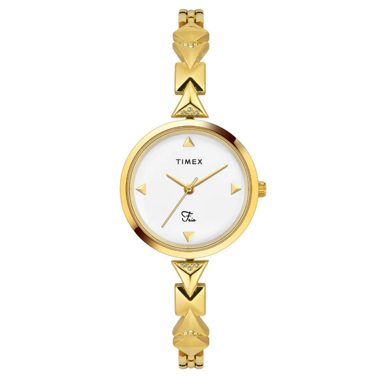 Fria Female White Analog Brass Watch TWEL18301