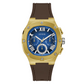 Guess Men's Brown Gold Tone Multi-function Watch GW0571G5