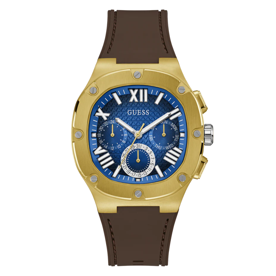 Guess Men's Brown Gold Tone Multi-function Watch GW0571G5