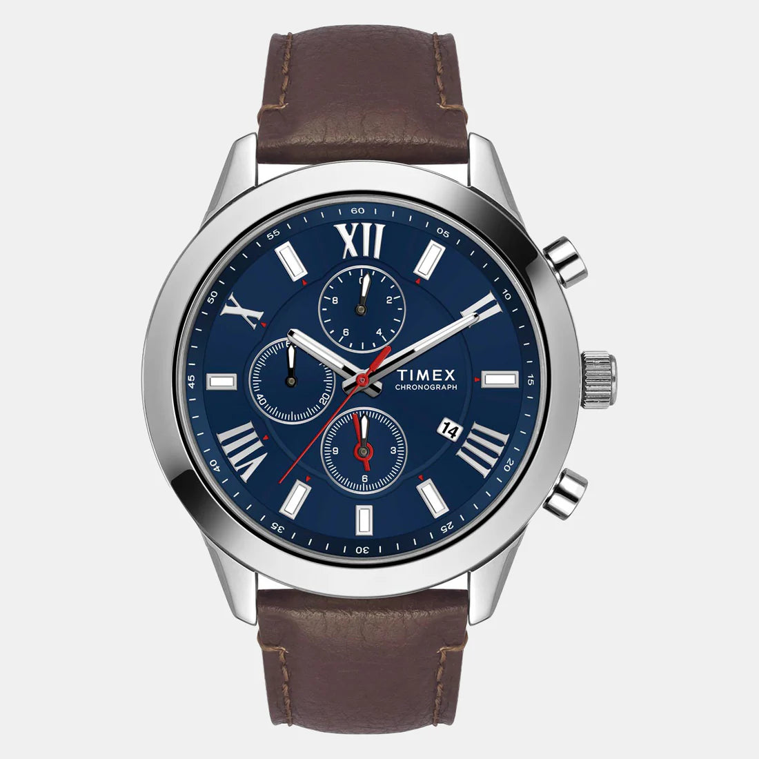 Men's Blue Round Chronograph Leather Watch TWEG18511