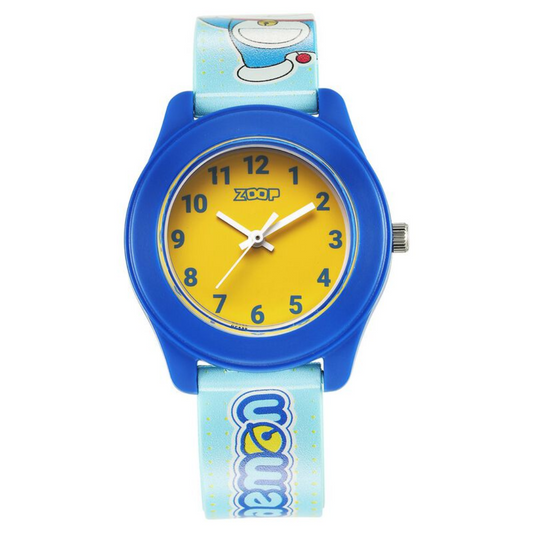 Zoop By Titan Doraemon Quartz Analog Yellow Dial Polyurethane Strap Kids Watch 26019PP36W