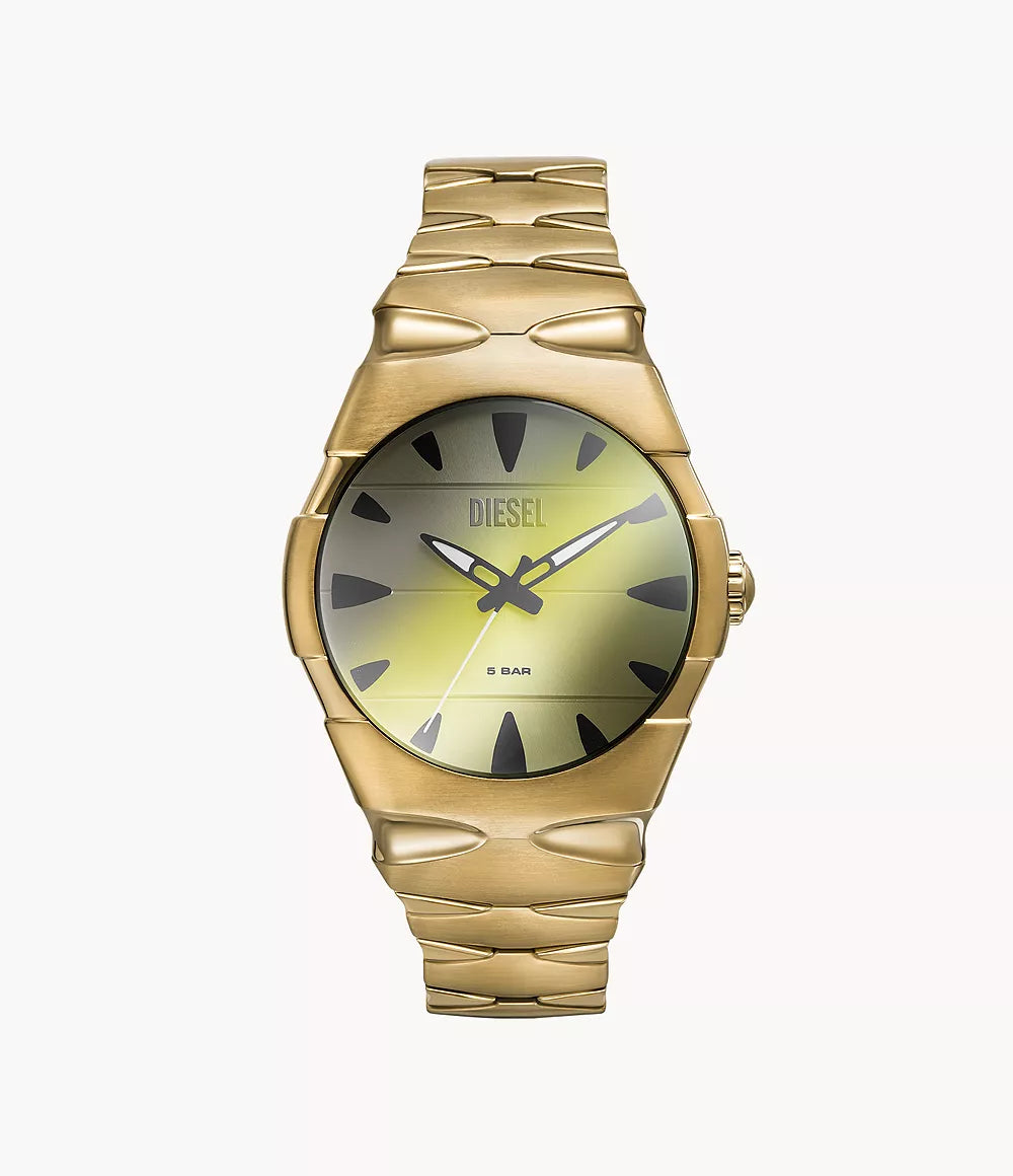 Diesel D-Sruptor Three-Hand Gold-Tone Stainless Steel Watch DZ2214