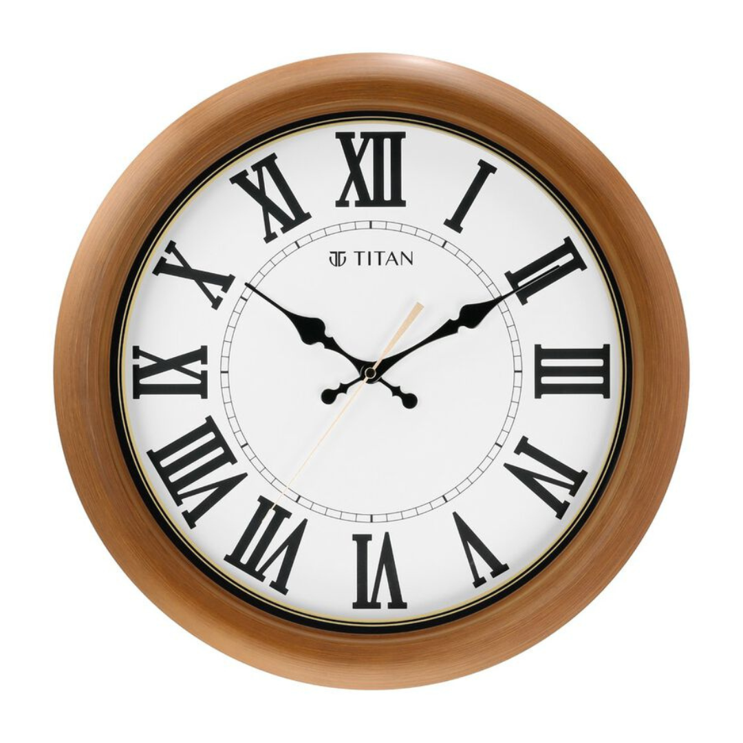 Titan Classic White Wall Clock with Silent Sweep Technology - 42 cm x 42 cm (Large) W0015PA01