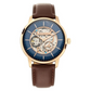 Automatic Watch with Blue Dial & Brown Strap NS90110WL02