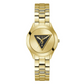 Gold Tri Plaque Black Link Watch GW0675L2