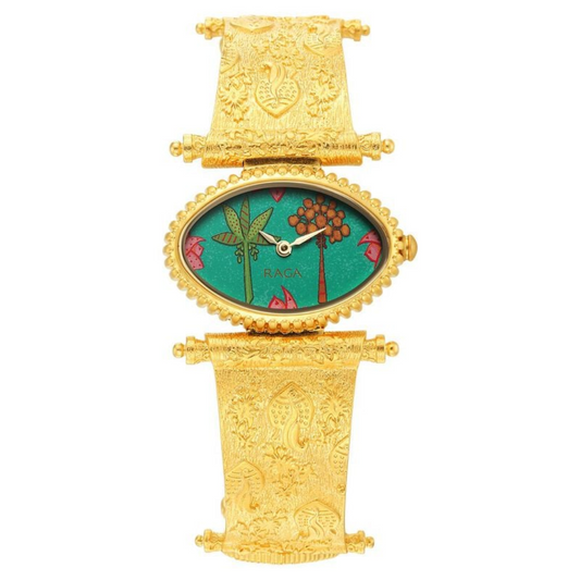 Titan Raga X Masaba Green Dial Women Watch With Metal Strap 95170YM01