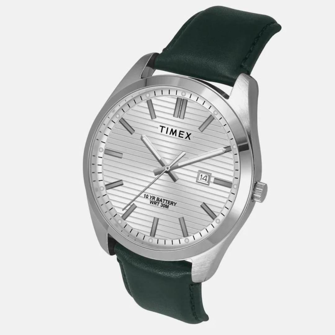 E Class Male Silver Analog Leather Watch TWTG10407