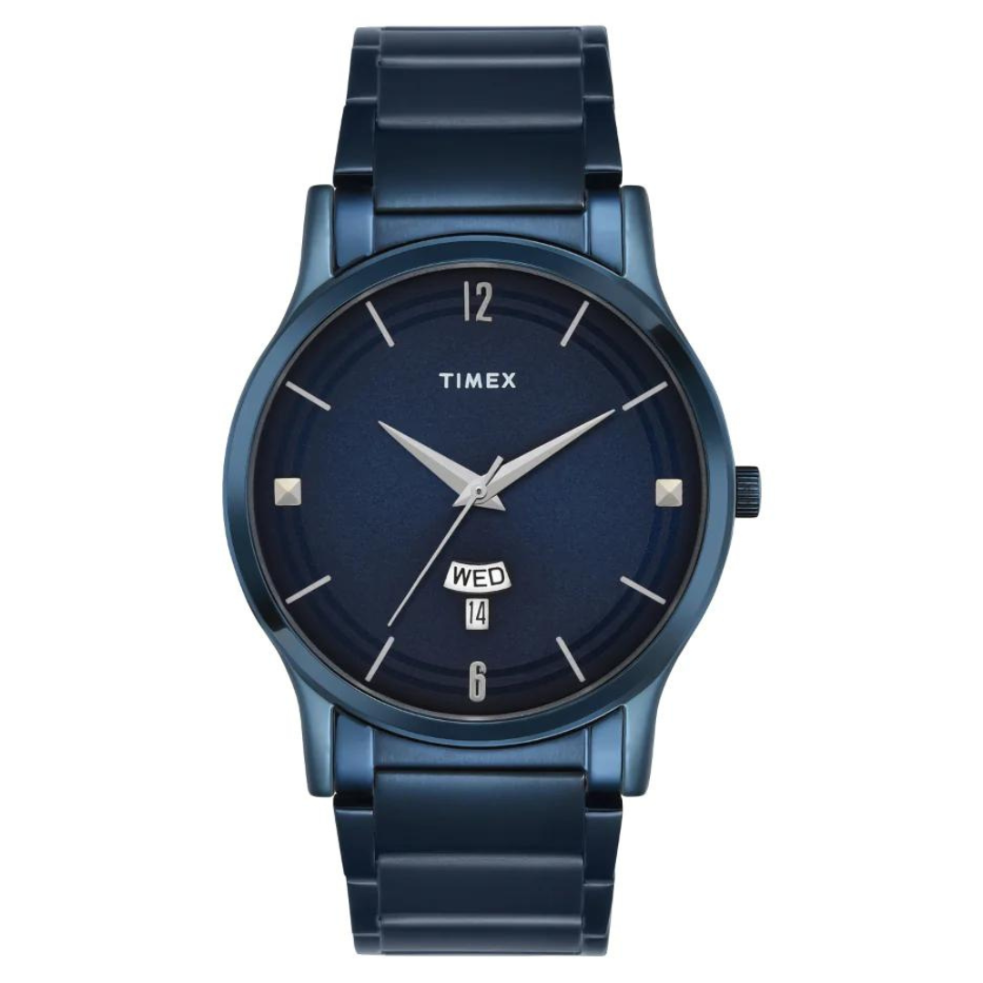 Timex Men Blue Round Analog Dial Watch- TW000R460