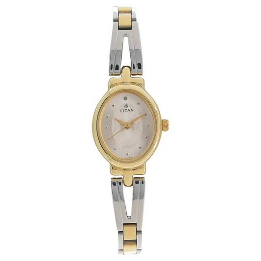 Titan Quartz Analog Silver Dial Stainless Steel Strap Watch for Women NM2594BM01 (DH190)