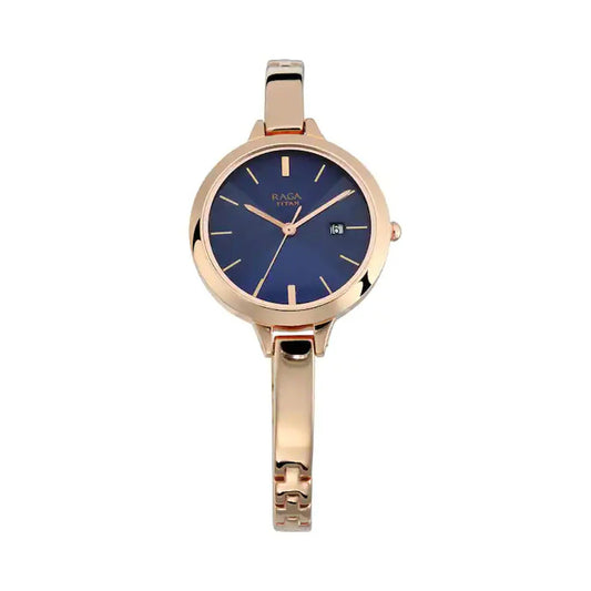 TITAN RAGA BLUE DIAL METAL STRAP WATCH 2578WM02