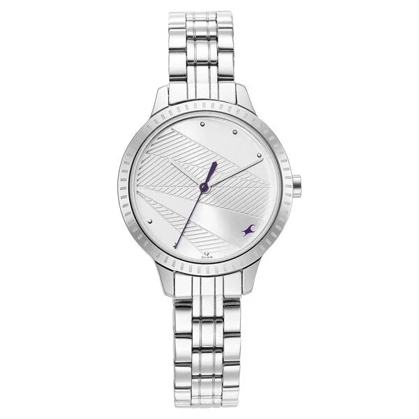 Fastrack Stunners Quartz Analog Silver Dial Metal Strap Watch for Girls ns6267sm01 / 6267sm01