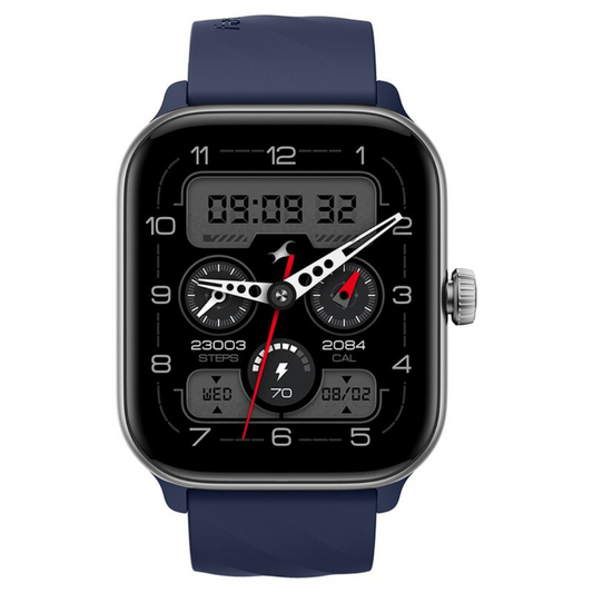 Fastrack Nitro Pro with 4.69 cm AMOLED Display and AOD, Functional Crown, BT Calling Smartwatch with Blue Strap 38105PP02