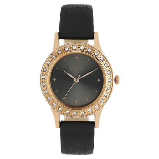 Blush Anthracite Dial Women Watch With Leather Strap 8123WL01 (SDH562)