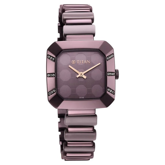 Glitz Purple Dial Metal & Plastic Strap Watch for Women NS95208QD01 / 95208QD01