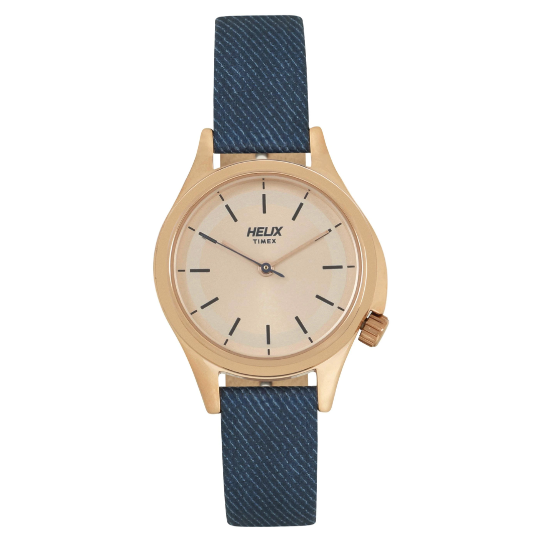 Denim Inspired Trendy 34mm Leather Strap Watch TW037HL08