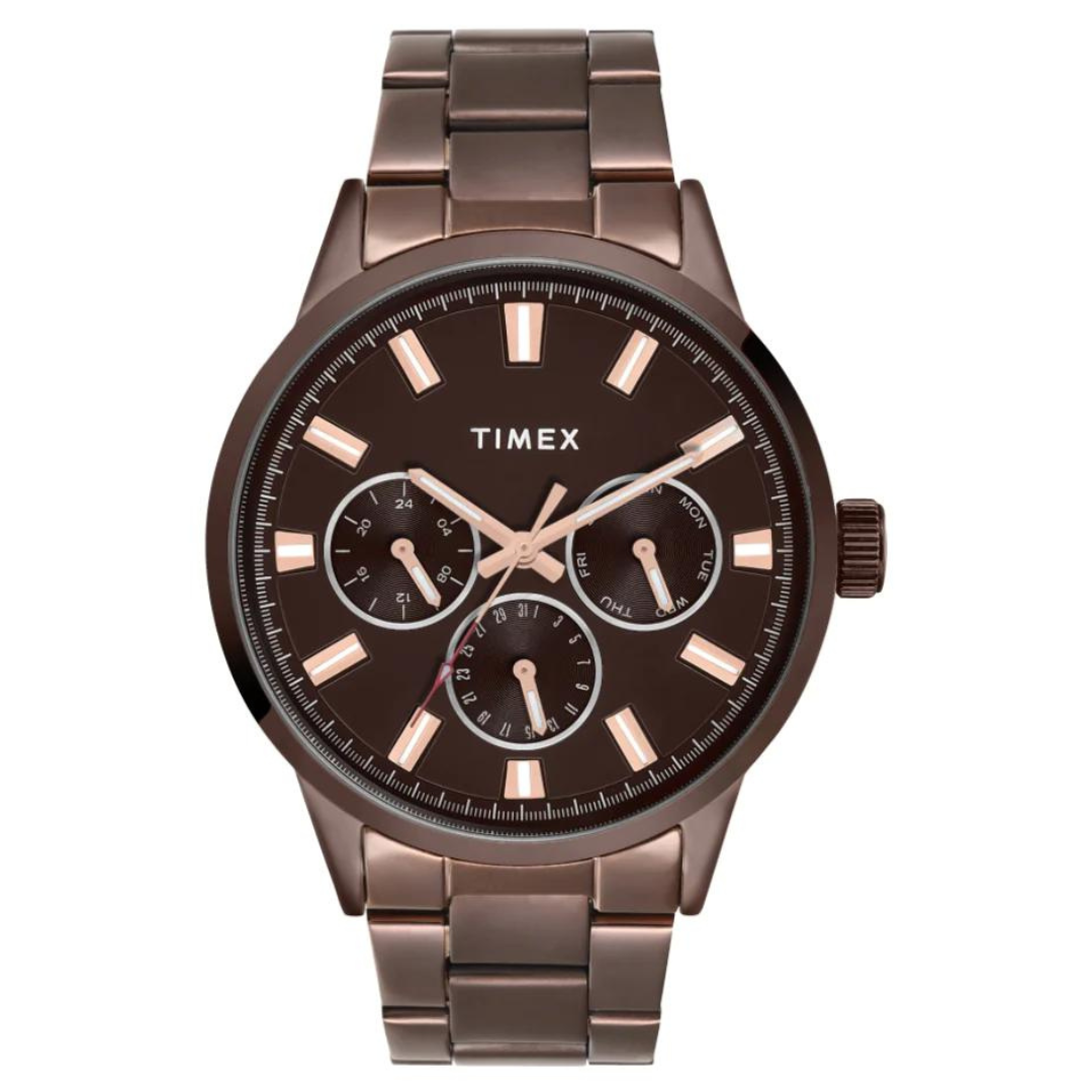 Timex Men Brown Round Multifunction Dial Watch- TWEG19929