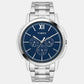 TIMEX  Men's Blue Round Chronograph Stainless Steel Watch TW000U321