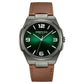 Kenneth Cole Quartz Analog Green Dial Brown Leather Strap Watch for Men KCWGA0015202MN