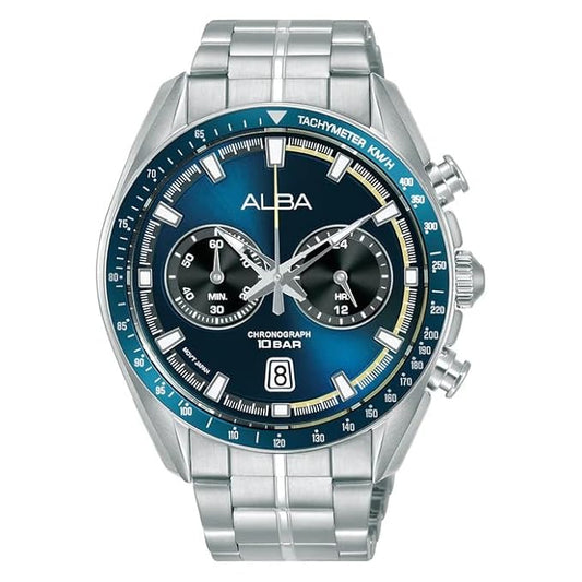 Alba Stainless Steel Men's Signa Analog Blue Dial Watch A4B017X1