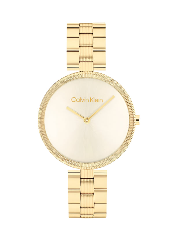 Calvin Klein Women Quartz Analog Light Champagne Dial Stainless Steel Watch 25100014