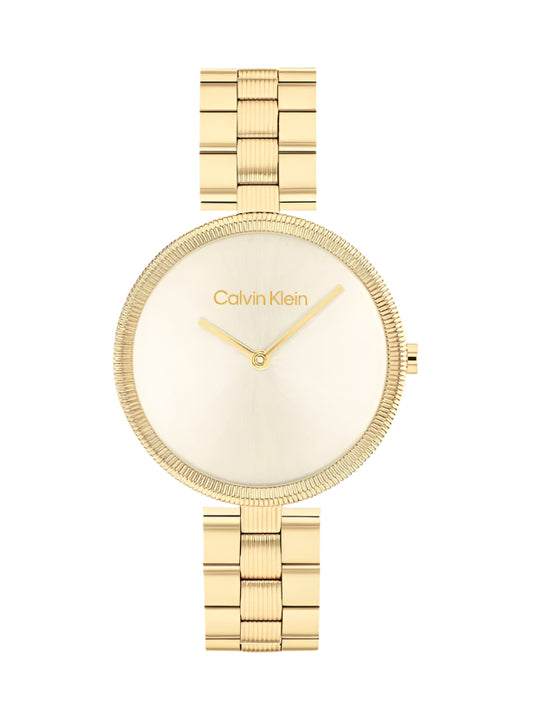 Calvin Klein Women Quartz Analog Light Champagne Dial Stainless Steel Watch 25100014