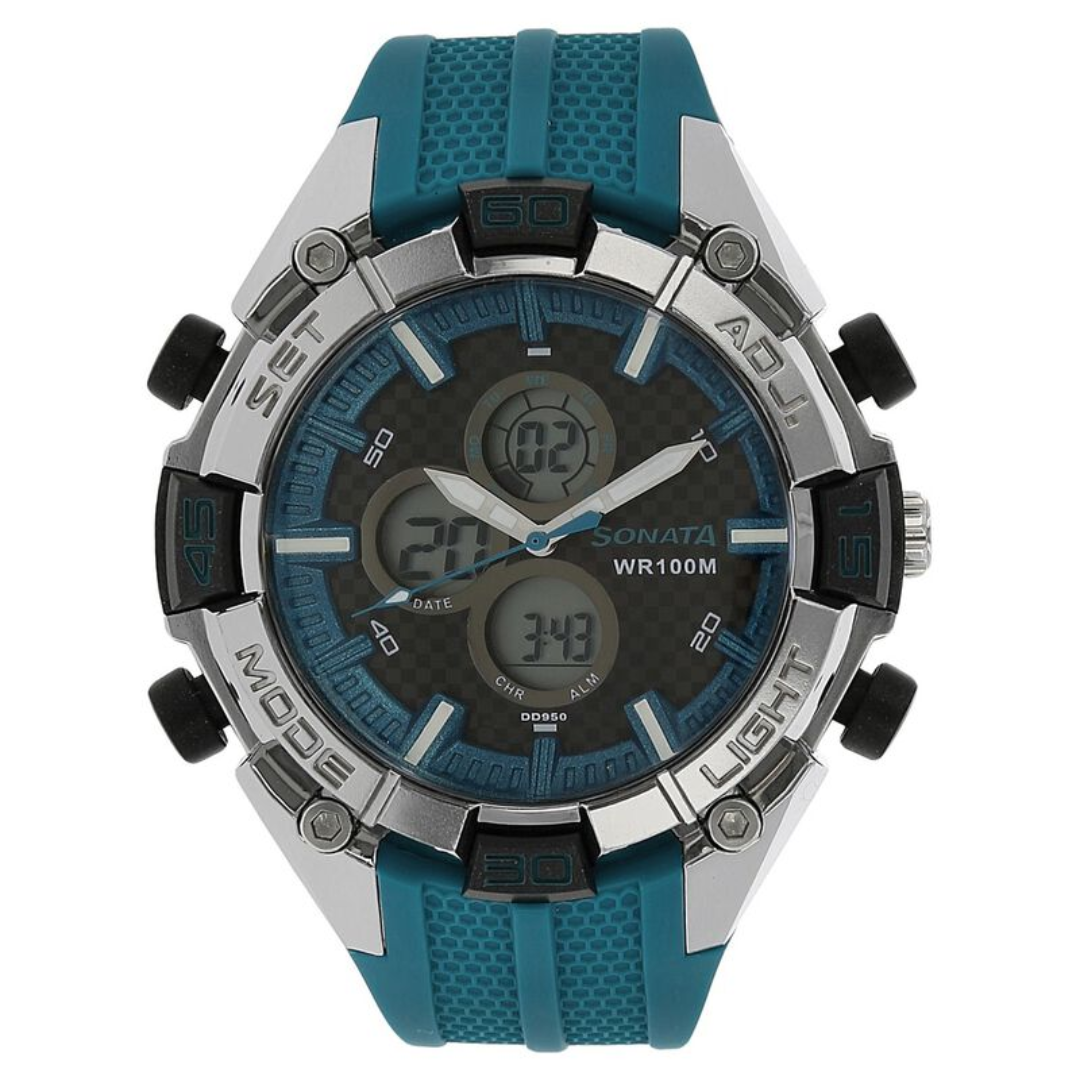 Black Dial Blue Plastic Strap Watch NH77028PP03J(DD950)