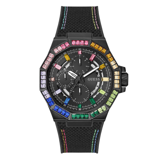 Black Energy Multi Crystal Silicone Watch GW0701G1