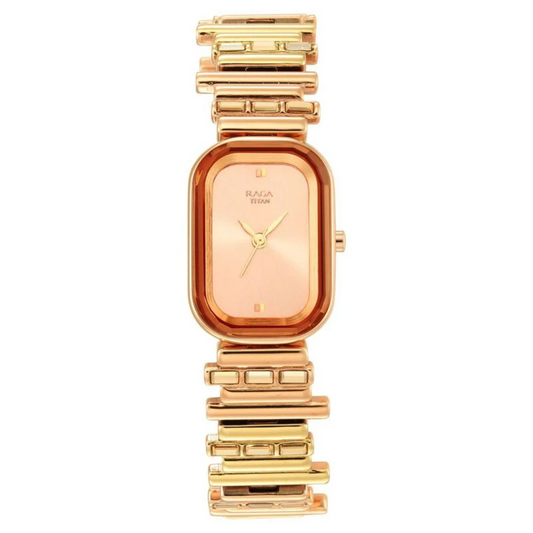 Titan Raga Love All Rose Gold Dial Analog Metal Strap Watch for Women 95154KM01 (DM550)