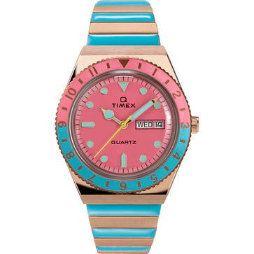 Timex 3 Hands Women's Analog Pink Dial Coloured Quartz Watch, Round Dial With 36 Mm Case Width - TW2U81500UJ