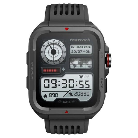 Fastrack Active with 4.64 CM UltraVU HD Display and Functional Crown Rugged Smartwatch with Auto Multisport Recognition Unisex Watch  38101pp01