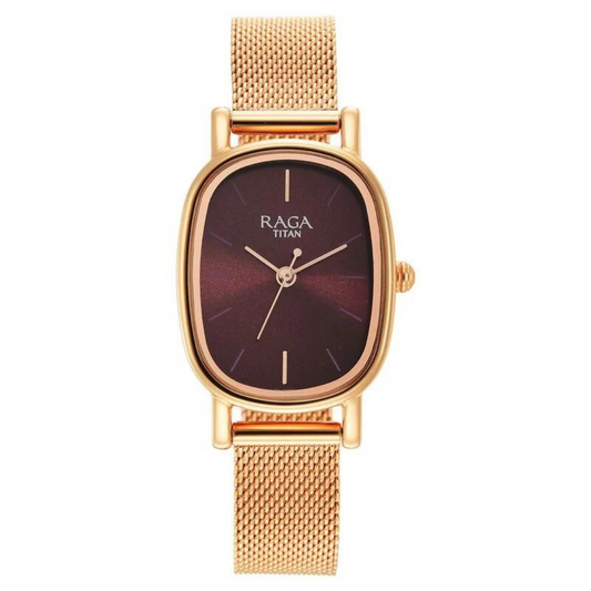 Titan Raga Viva Brown Dial Analog Stainless Steel Strap Watch for Women 2665WM01 / NS2665WM01