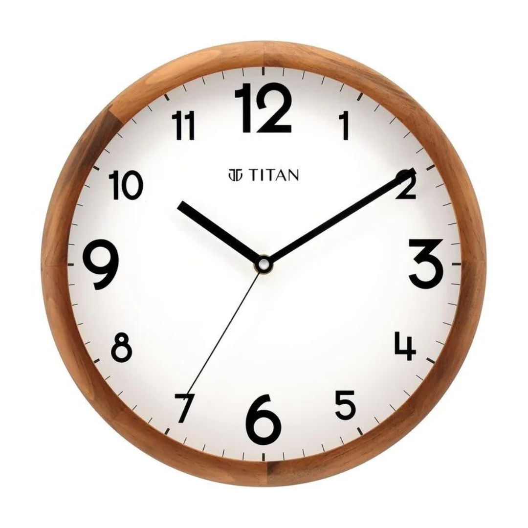 Classic Brown Colour Wooden Wall Clock with White Dial and Silent Sweep - 30 cm x 30 cm (Medium) W0064WA01