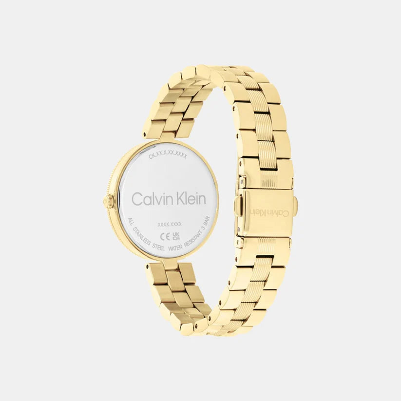 Calvin Klein Women Quartz Analog Light Champagne Dial Stainless Steel Watch 25100014