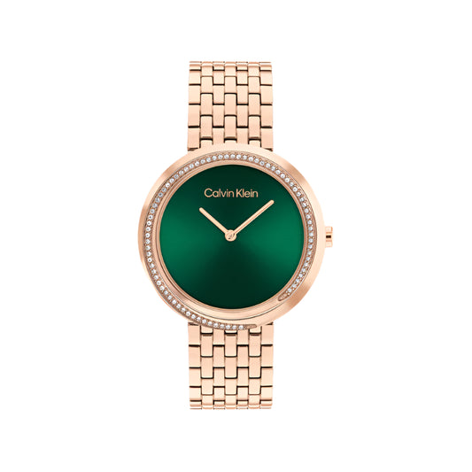 CALVIN KLEIN Women Quartz Green Dial Analog Stainless Steel Watch 25100068