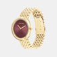 CALVIN KLEIN Twisted Bezel Women Quartz Bronze Dial Analog Stainless Steel Watch 25100069