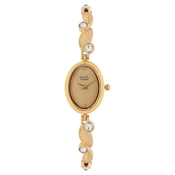 Titan Raga Foliage Rose Gold Dial Women Watch With Metal Strap ns2511wm05 / 2511wm05