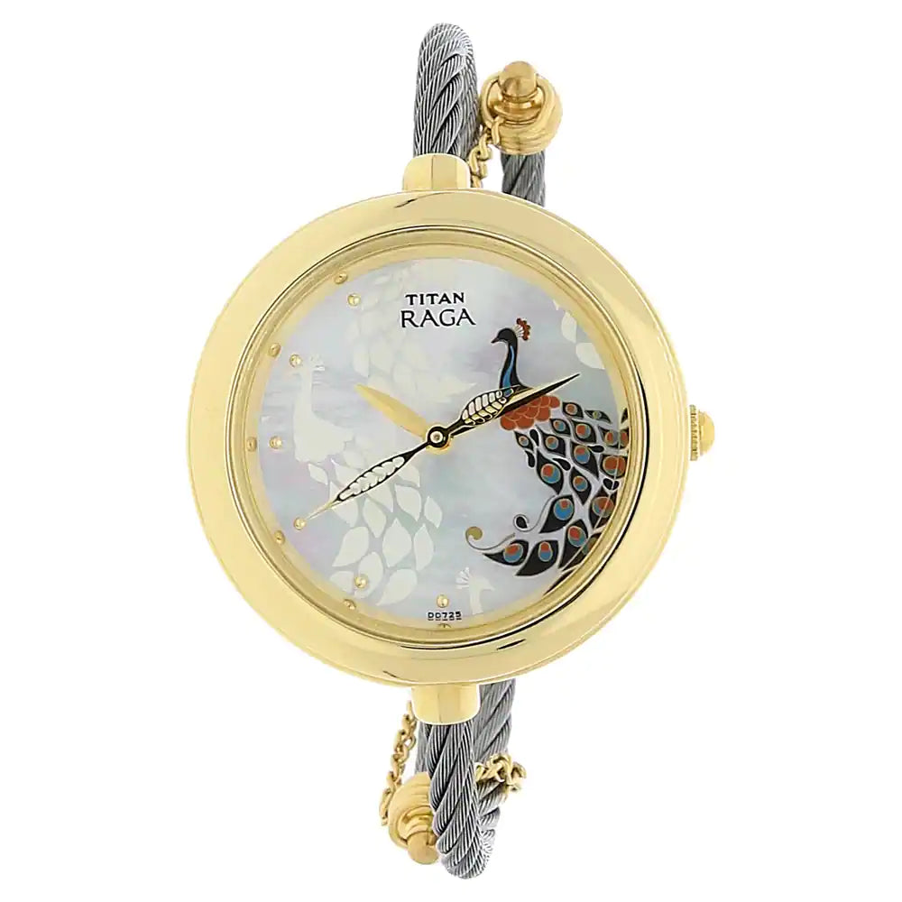 Titan Raga Garden of Eden White Stainless Steel Strap Watch NP2532BM01