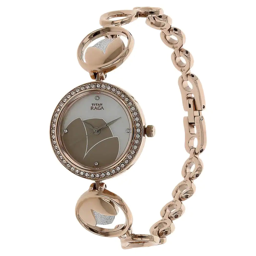 TITAN Raga Garden of Eden Mother of Pearl Metal Strap Watch