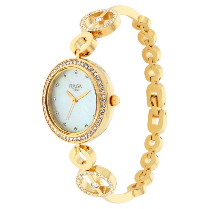 Titan Raga Mother of Pearl Dial Women Watch With Metal Strap NR2539YM02 / NS2539YM02