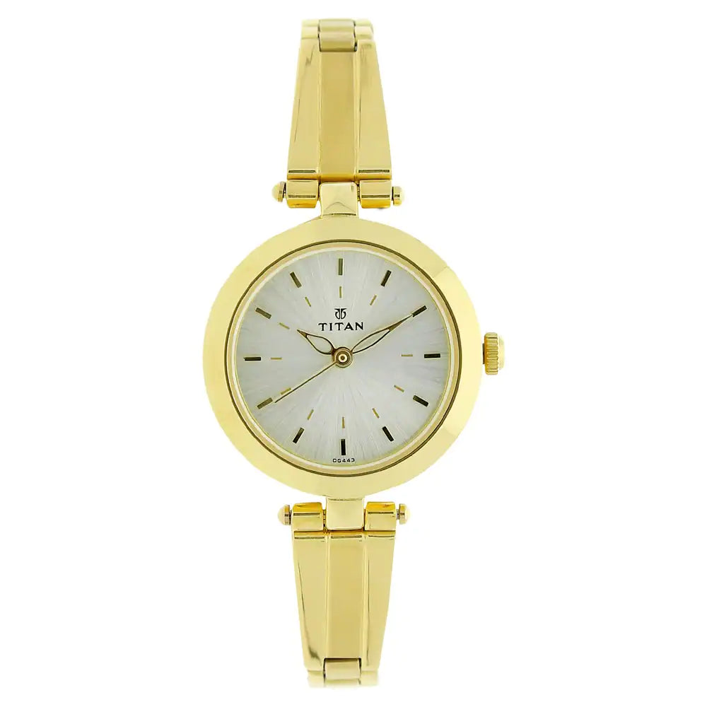 Champagne Dial Golden Stainless Steel Strap Watch NP2574YM01 (DG443)