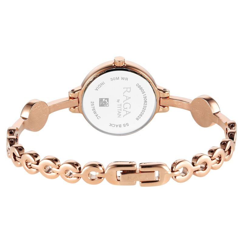 Titan Raga Viva Quartz Analog Rose Gold Dial Metal Strap Watch for Women 2576WM02