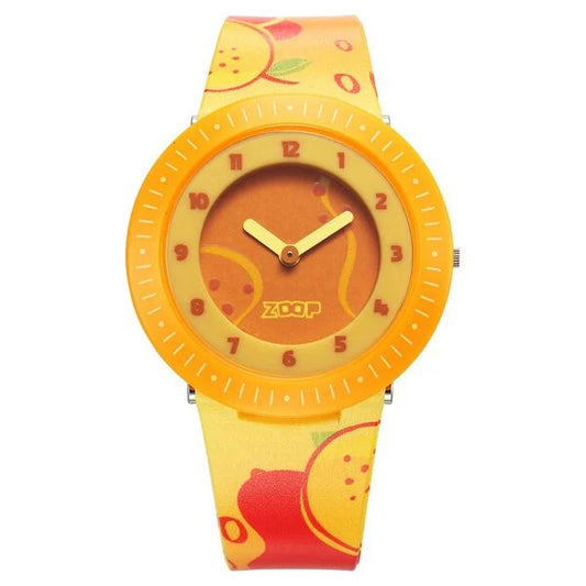 Zoop By Titan Fruit Story Quartz Analog Orange Dial Plastic Strap Watch For Kids 26007pp09w