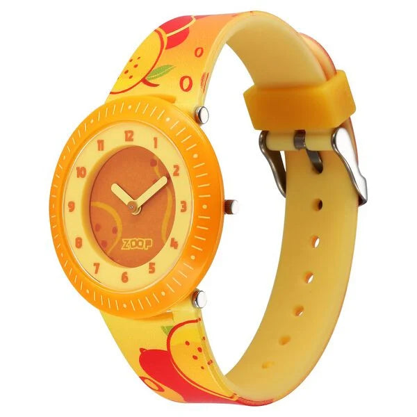 Zoop By Titan Fruit Story Quartz Analog Orange Dial Plastic Strap Watch For Kids 26007pp09w