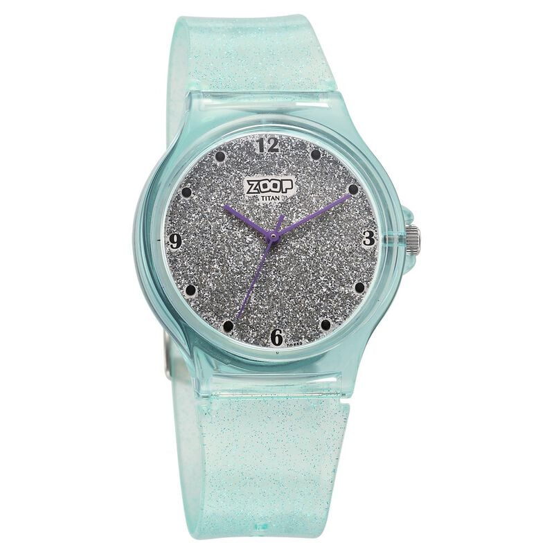 Zoop by Titan Glitter Quartz Analog Grey Dial Polyurethane Strap Watch for Kids 26030PP02W