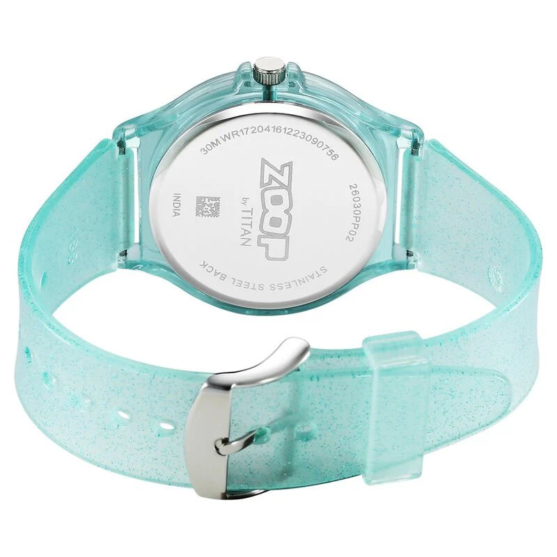 Zoop by Titan Glitter Quartz Analog Grey Dial Polyurethane Strap Watch for Kids 26030PP02W