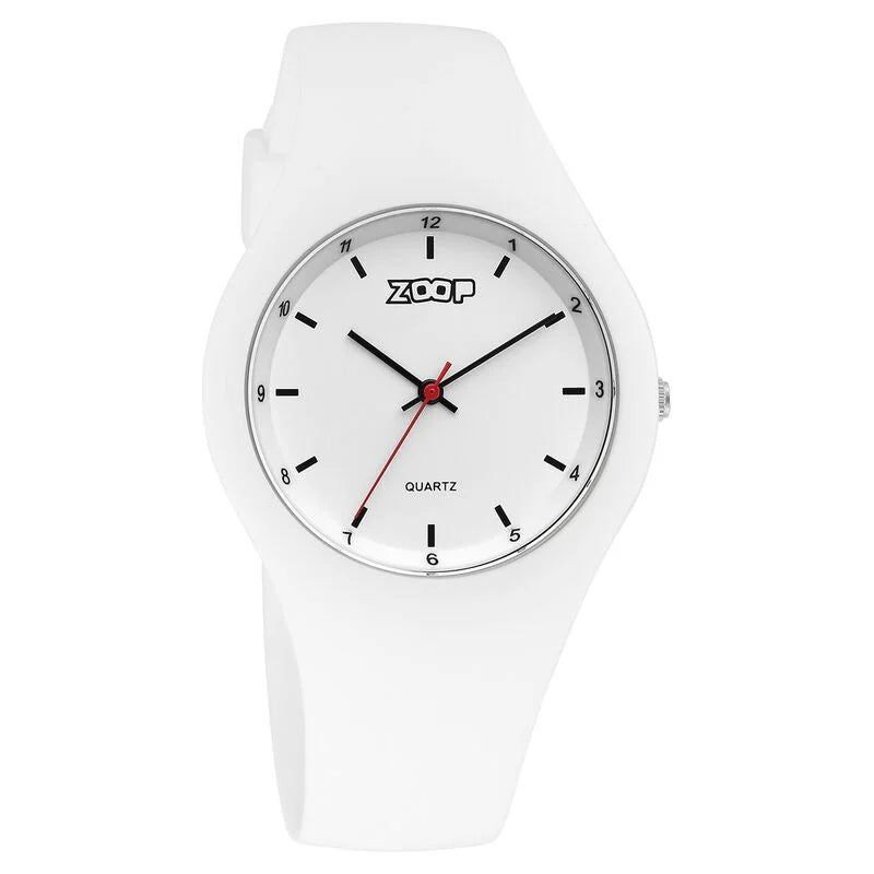 Zoop By Titan Pop Integrated Quartz Analog White Dial Silicone Strap Watch for Kids 26031PP02W