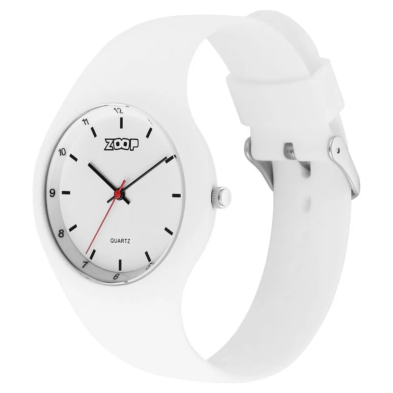 Zoop By Titan Pop Integrated Quartz Analog White Dial Silicone Strap Watch for Kids 26031PP02W