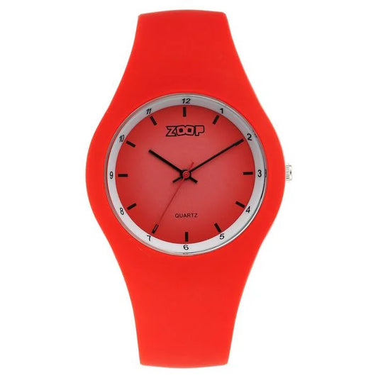 Zoop By Titan Pop Integrated Quartz Analog Red Dial Silicone Strap Watch for Kids 26031pp04w