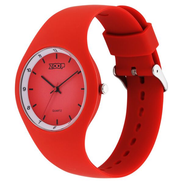 Zoop By Titan Pop Integrated Quartz Analog Red Dial Silicone Strap Watch for Kids 26031pp04w